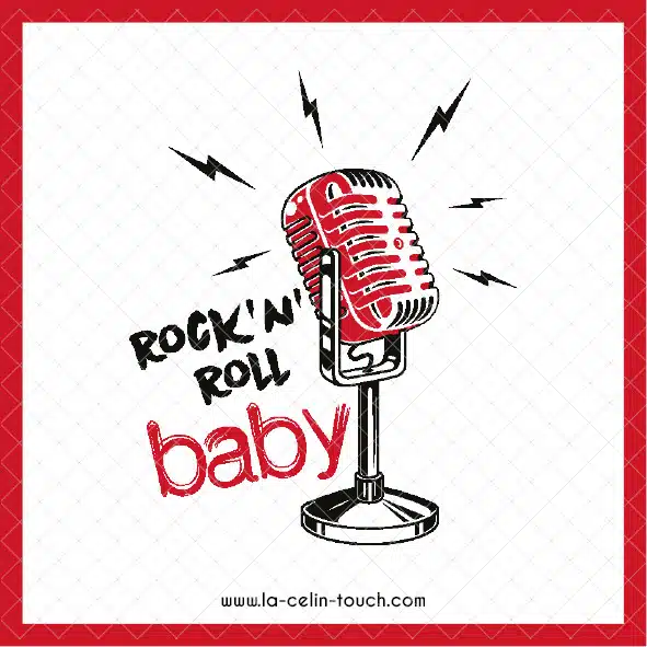 [Dessous de verre] Rock'n'Roll Baby blanc