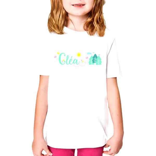 [T-shirt] Fleurs et papillons (E)